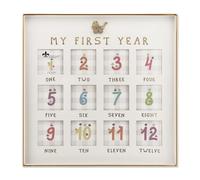 10x10 My First Year Collage Picture Frame - Gold Metal with Mat - 12 Opening