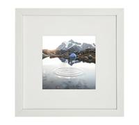 10x10 Photo Frame Gallery Picture frame with 6x6 mat,Freestanding and Wall Mountable,White