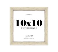 10x10 Picture Frame, Display 10x10 Pictures (25.4 x 25.4cm) - Distressed Cream Classic 42mm Edge Decorative Wall Display Frame - 1 Pack