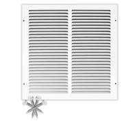 10x10 Return Air Vent Cover Grille for Wall or Ceiling Duct Opening - Flat Stamped Face Air Grill by HVAC Premium - White - Overall Size: 11.75" x 11.75"