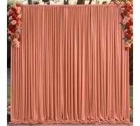10x10 Rust Backdrop Curtain for Parties Wedding Wrinkle Free Red Photo Curtains Backdrop Drapes Fabric Decoration for Birthday Party Baby Shower Christmas 5ft x 10ft,2 Panels