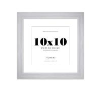 10x10" Silver Square Frame With Mount for 8x8" Pictures 28mm Edge Frame Display with Wall Hooks and Kickstand, 1 Pack