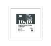 10x10 White Picture Frame with Mount for 8x8 Photos, Prints - Modern Square Wall Frame, 1 Pack
