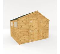 10x10 Wooden Garden Shed Apex Workshop Storage with Windows 10ft