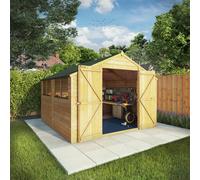 10x10 Wooden Garden Shed Apex Workshop Storage with Windows 10ft Waltons