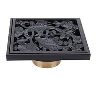 10X10Cm Black Copper Shower Floor Drain Heavy Duty Anti Clogging Drainage Strainer With Filter Screen For Bathroom Balcony Hotel