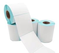 10x10cm Direct Thermal Labels (500 Count, 1 Roll) Perforated Postage Shipping Labels, Strong Adhesive, Commercial Grade, Compatible with Zebra, Rollo Label Printer (4 Rolls/2000 Labels)