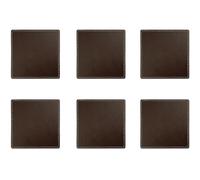 10x10cm Square Faux Leather Coasters, 6Pcs Brown Cup Coasters, Heat Resistant Table Protector for Home Office