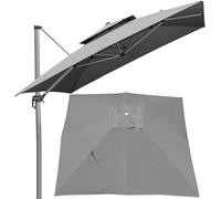 10x10ft/3x3m Square Cantilever Patio Umbrella Replacement Canopy 2 Tier Top Cover for Outdoor Market Patio Umbrella