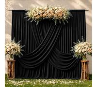 10x10ft Black Backdrop Curtain for Parties Black Wrinkle Free Photo Drapes for Backdrop for Birthday Party Graduation Baby Shower Photoshoot Photography Background Decorations W5xH10ft, 2panels