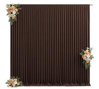 10x10ft Brown Backdrop Curtain for Wedding Parties Wrinkle Free Fabric Brown Drapes Backdrop Decoration for Baby Shower Birthday Photography Decoration 2 Panels, 5ft x 10ft