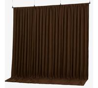 10x10ft Brown Backdrop Curtain Panels for Parties - Wrinkle Free Polyester Photo Curtain Backdrop Wedding Back Drop Fabric Drapes for Party Decorations Background for Photography