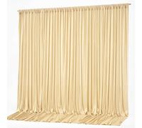 10x10ft Champagne Backdrop Curtain Panels for Parties - Wrinkle Free Polyester Photo Curtain Backdrop Wedding Back Drop Fabric Drapes for Party Decorations Background for Photography