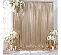 10x10FT Champagne Gold Sequin Backdrop Curtain - 2 Panels 5ft(W) x 10ft(H) Wrinkle Free Shimmer Back Drop Cloth, Glitter Backdrop Drapes for Photography, Birthday, Wedding, Graduation Background