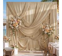 10x10FT Champagne Sequin Backdrop Curtains Wrinkle Free Drapes for Wedding