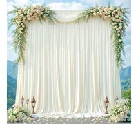 10x10ft Cream White Backdrop Curtains for Wedding Parties Wrinkle Free Blue Curtains Photo Backdrop Drapes for Photography Birthday Baby Shower Soft Fabric Party Backgournd for Photoshoot