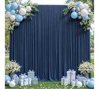 10x10ft Navy Blue Curtains Backdrop for Wedding Parties Wrinkle Free Navy Curtains Photo Backdrop Drapes for Photography Birthday Baby Shower Soft Fabric Party Backgournd for Photoshoot