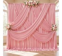 10x10FT Non-Shedding Glitter Rose Gold Backdrop Curtain, Wrinkle-Free 5x10FT Backdrop Drapes for 2 Panels Back Drop Cloth for Wedding Birthday Baby Shower Photography