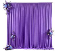 10x10ft Purple Backdrop Curtain for Wedding Parties Wrinkle Free Fabric Purple Drapes Backdrop Decoration for Baby Shower Birthday Photography Decoration 2 Panels, 5ft x 10ft
