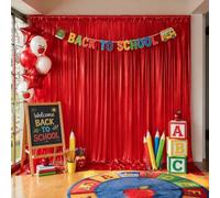 10x10FT Red Sequin Backdrop Curtains Wrinkle Free Drapes for Wedding Party