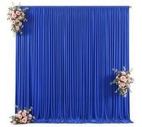 10x10ft Royal Blue Backdrop Curtain for Wedding Parties Wrinkle Free Fabric Royal Blue Drapes Backdrop Decoration for Baby Shower Birthday Photography Decoration 2 Panels, 5ft x 10ft