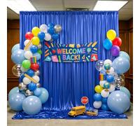 10x10FT Royal Blue Sequin Backdrop Curtains for Back to School