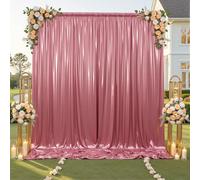 10x10ft Shimmer Rose Gold Sequin Backdrop Curtain for Parties,Thick Wrinkle Free Glitter Backdrop Drapes Rose Photo Back Drop Curtains for Birthday Wedding Party Photography Background-2 Panels 5x10ft