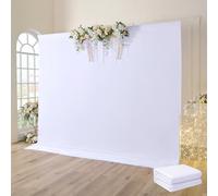 10x10ft White Backdrop Curtains for Parties, Wrinkle Free Polyester 1 Panel 10 FT Wide Photo Backdrop Drapes One Panel Design Back Drop Cloth for Wedding Birthday Baby Shower Background