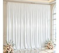 10x10ft White Glitter Backdrop Curtain for Parties, Wrinkle Free Satin Photo Backdrop Drapes 2 Panels 5x10FT Shimmer Back Drop Cloth for Wedding Birthday Baby Shower Photography Background Decor