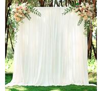 10x10ft Wrinkle Free Ivory Backdrop Curtain for Wedding Parties
