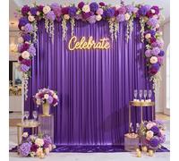 10x10ft Wrinkle Free Purple Sequin Backdrop Curtain for Wedding Parties