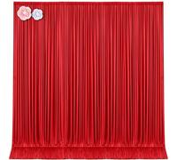 10x12 Red Backdrop Curtains for Wedding Party Wrinkle Free Backdrops Curtain Drapes Fabric Decorations Photo Back Drop Cloth for Baby Shower Photography Stage Reception 5ft x 12ft,2 Panels