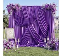10x12FT Purple Sequin Curtains Backdrop, Wrinkle Free Back Drop for Wedding