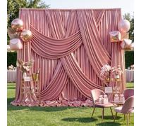 10x12FT Rose Gold Sequin Curtains Backdrop, Wrinkle Free Drop for Wedding