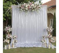 10x12ft Silver Sequin Backdrop Curtain Panels for Parties, Wrinkle Free Glitter Photo Backdrop Drapes 2 Panels 5x12FT Shimmer Back Drop Cloth for Wedding Birthday Christmas Photography Background