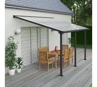 10x14 Palram Canopia Olympia Grey Patio Cover With Clear Panels
