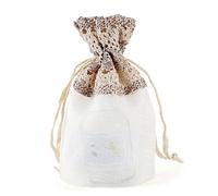 10X14CM Five Petal Flower White Lace Yarn Bag Folded Bottom Jewelry Drawstring Creative Gift Slub Pocket(2008(10X14CM),5PCS)