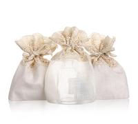 10X14CM Five Petal Flower White Lace Yarn Bag Folded Bottom Jewelry Drawstring Creative Gift Slub Pocket(2013(10X14CM),30PCS)