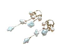 10x14mm shape freshwater pearl Dangle Earrings Gold Plated Cloud Hoop Earrings Jewelry For Women