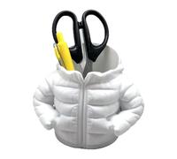 10x14x10.5cm Down Jacket Style 3D Printed Pen Holder, White | Portable down jacket shaped pen holder keeps your desk organized and less clutter