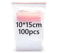 10x15cm Resealable Clear Plastic Bags, 100Pcs Small Grip Seal Bags, Thickening and Durable, Sealable for Kitchen Storage, Office Supplies, Stationery Storage ect.