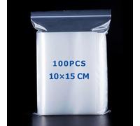 10x15cm Resealable Plastic Bags, 100 Small Plastic Bags, Poly Grip Seal Bag, Transparent Sealed Bag Thickening, small baggies for Jewelry Storage, Candies, Coins, Medicine, Snacks, Seeds