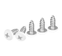#10x2-1/2" White Screws 100Pack - 304 Stainless Steel Pan Head Phillips Sheet Metal Screw Self-tapping Wood(#10x1/2")