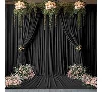 10x20 FT Black Backdrop Curtain for Parties Wrinkle Free Photo Backdrop Curtains Polyester Wedding Back Drop Cloth Background for Birthday Photography Portraits Pet Photoshoot Prom Decoration