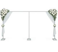 10x20ft Backdrop Stand Heavy Duty Pipe and Drape Backdrop Stand for Parties, Adjustable Pipe Kit Curtain Frame Stand for Photography Background Support,Wedding Arch Metal Frame (Silver)