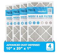 10x20x1 Air Filter (6-PACK) | MERV 8 | MOAJ Advanced Dust Defense | BASED IN USA | Quality Pleated Replacement Air Filters for AC & Furnace Applications | Actual Dimensions: 9.70” x 19.70” x 0.75” in.