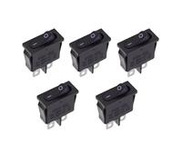 10x22mm KCD1-110 Black Thin Rocker Switch NO/OFF 2 Pin Power 6A 250VAC /10A 125VAC 5Pcs(2D2P-Black)