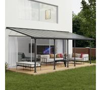10x24 Palram Canopia Feria Patio Cover Grey With Clear Panels