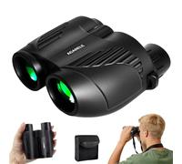 10X25 Compact Binoculars for Adults and Kids, High Powered Mini Pocket Binocular, Easy Focus Lightweight Small Portable Binoculars for Bird Watching, Travel, Camping, Cruise, Concert, Football (Black)
