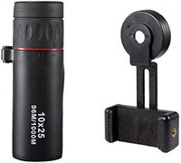 10x25 Monocular Telescope, Portable Monocular Compact with Mini BAK4 Prism Lens Monocular with Smartphone Adapter for Adults Kids Bird Watching Travel Stargazing,for Indoor/Outdoor